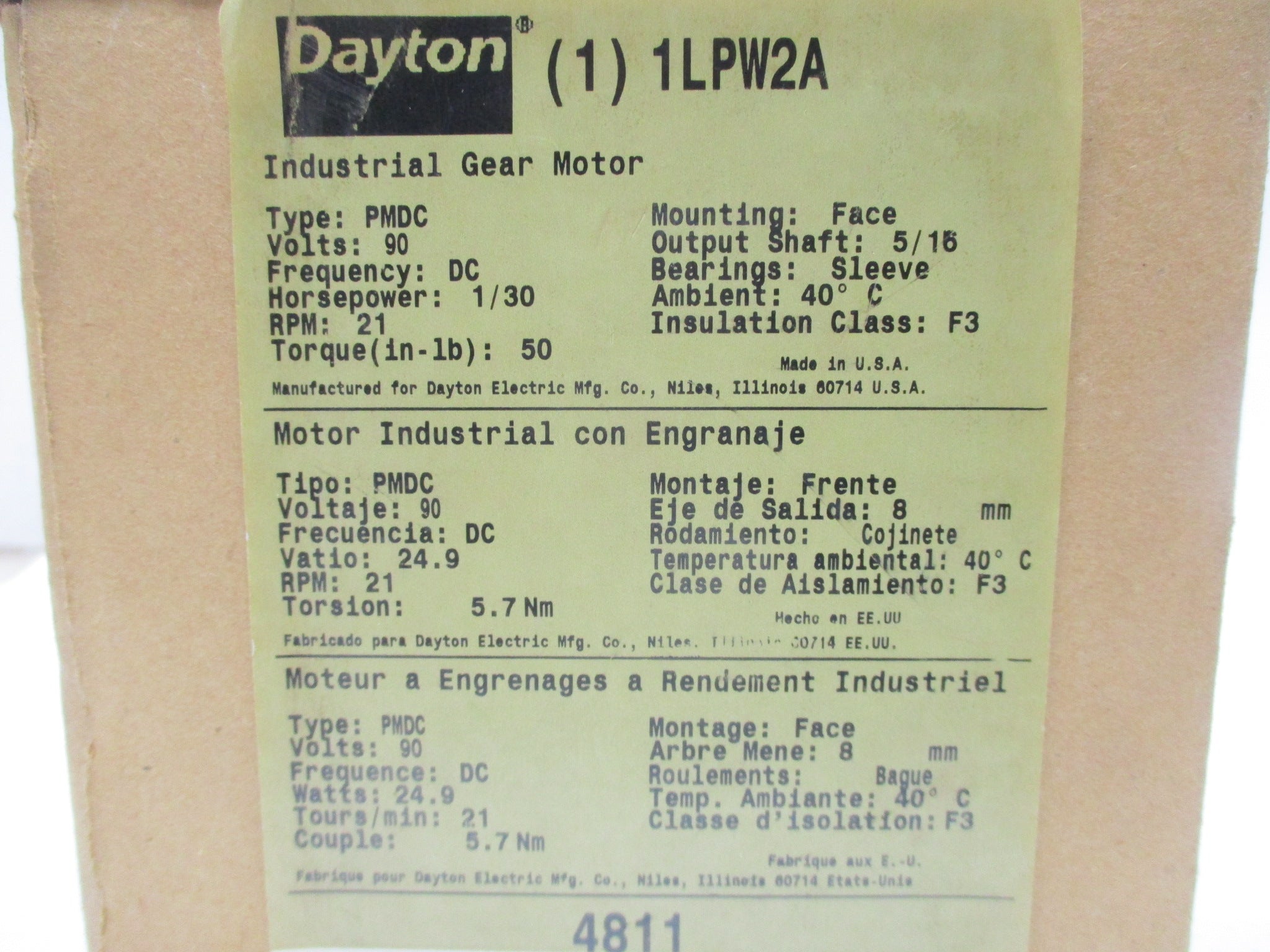 DAYTON 1LPW2A NSMP