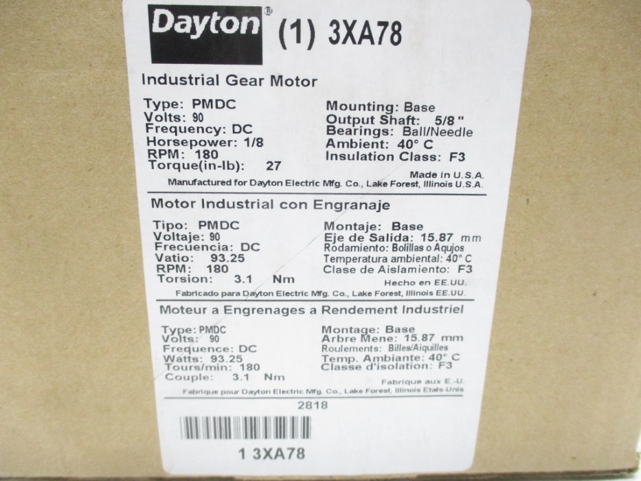 DAYTON 3XA78 NSMP