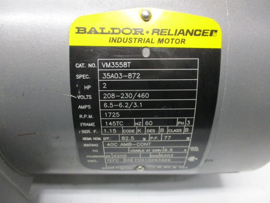 BALDOR VM3558T 208-230/460V 6.5-6.2/3.1A NSMP