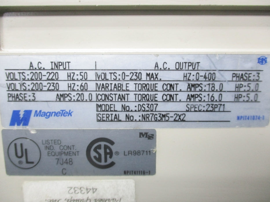 MAGNETEK DS307 UNMP