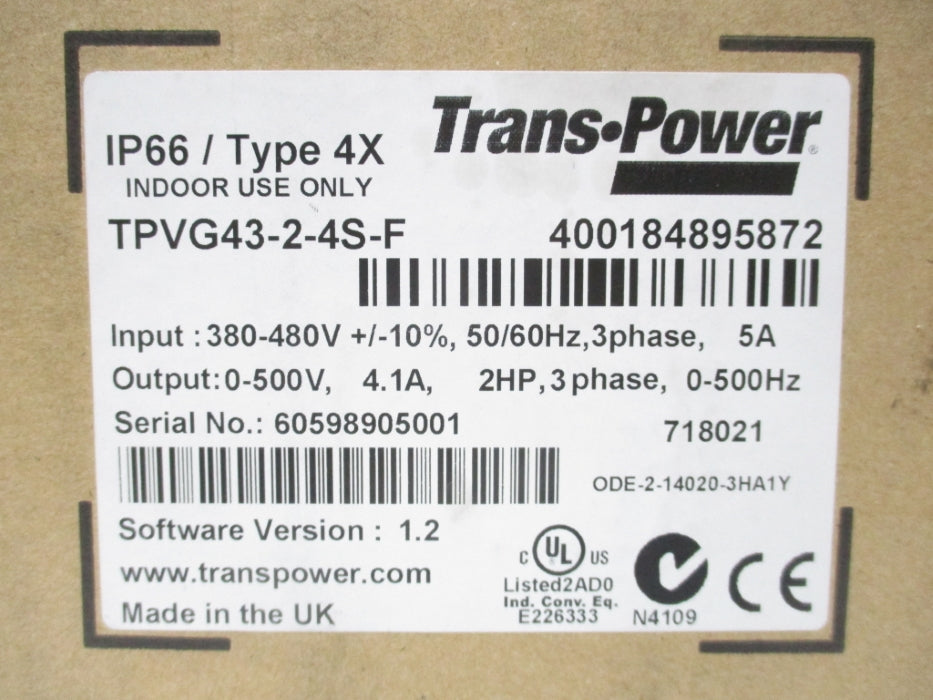 TRANS POWER TPVG43-2-4S-F NSMP