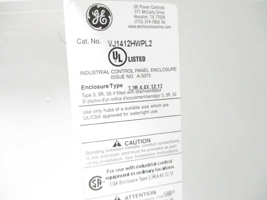 GENERAL ELECTRIC VJ1412HWPL2 NSNP