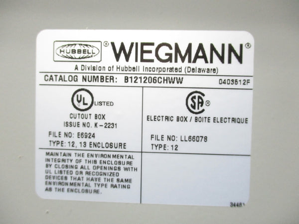 HUBBELL B121206CHWW NSNP