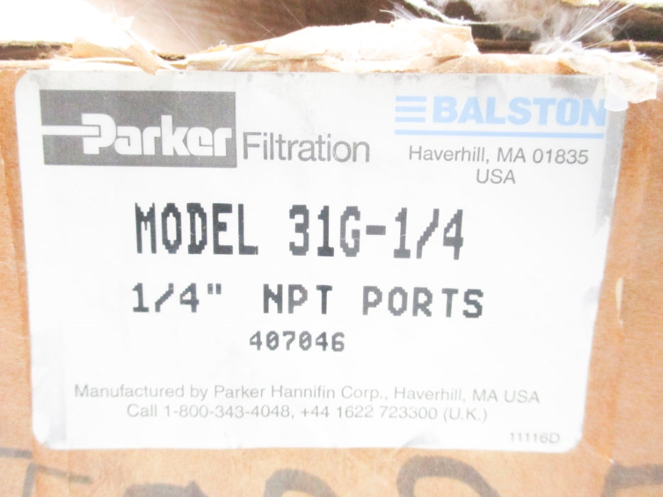 PARKER 31G-1/4 100PSI NSMP