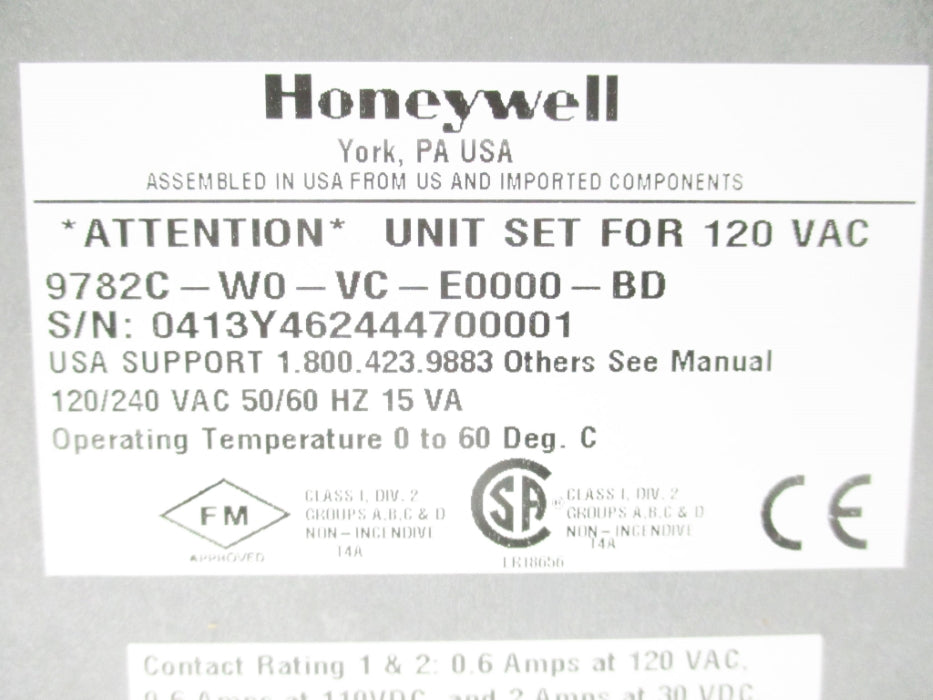 HONEYWELL 9782C-W0-VC-E0000-BD NSNP