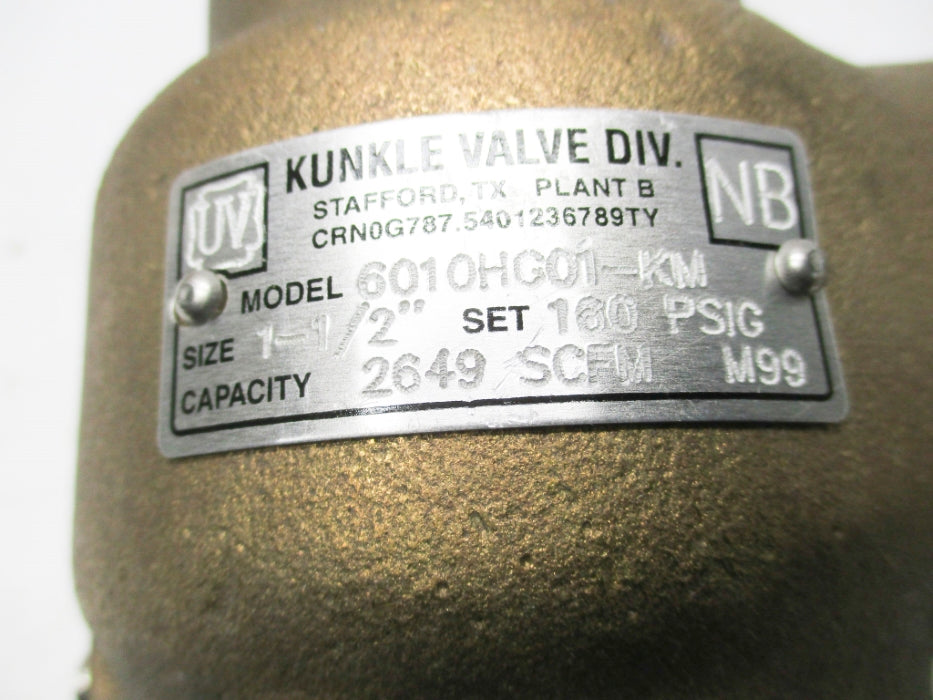 KUNKLE 6010HG01-KM 1 1/2" 160PSI NSNP