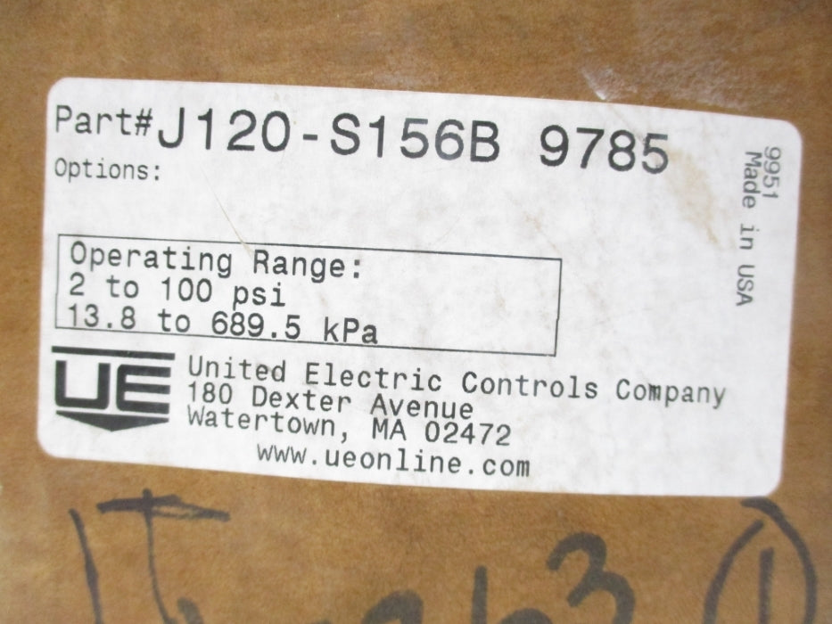 UNITED ELECTRIC J120-S156B 2-100PSI NSMP