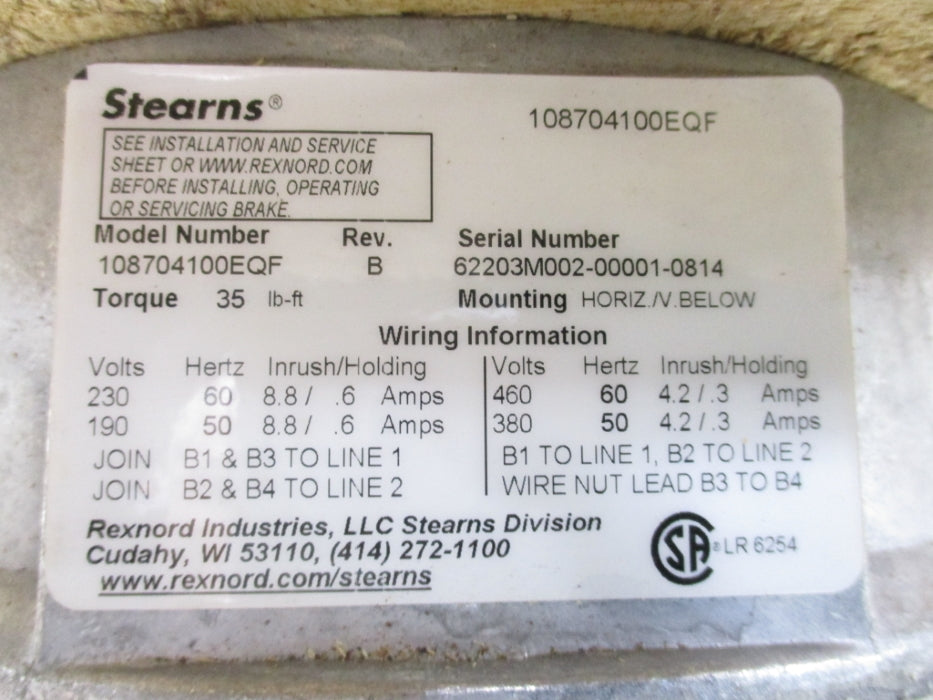 STEARNS 108704100EQF NSMP
