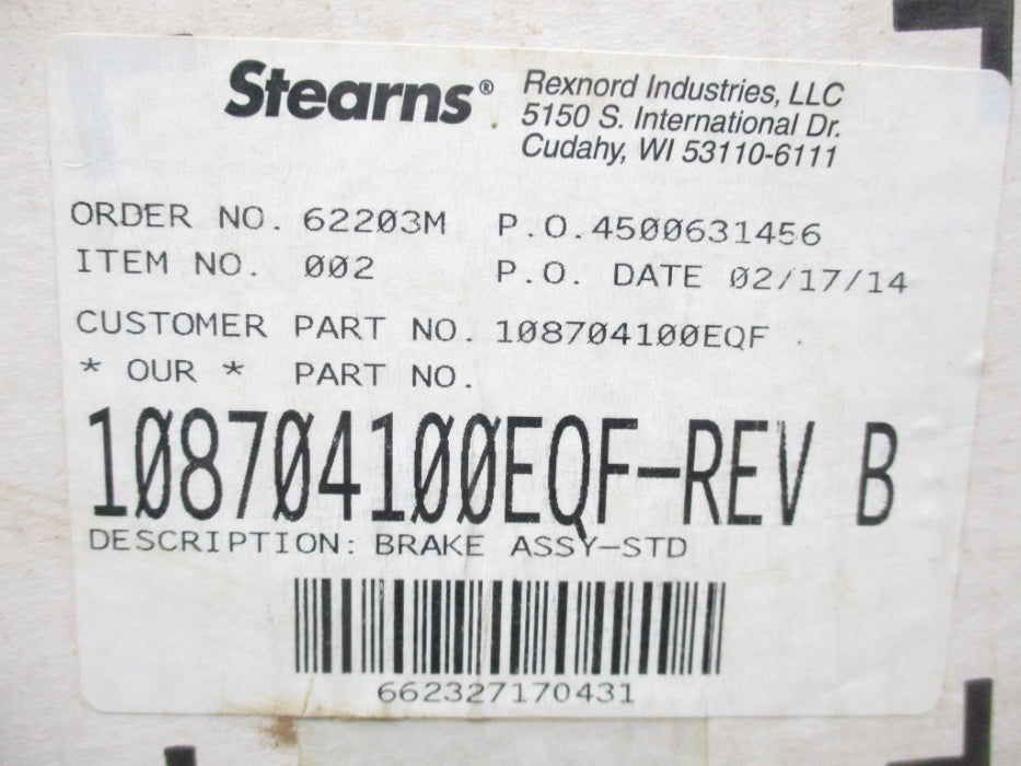 STEARNS 108704100EQF NSMP