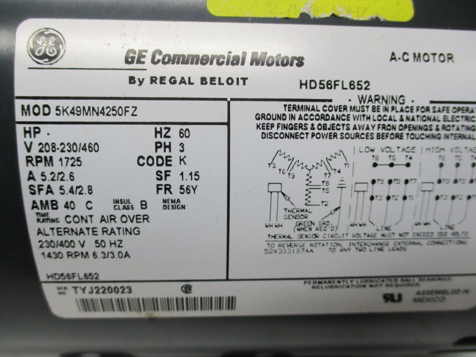 GENERAL ELECTRIC 5K49MN4250FZ NSNP