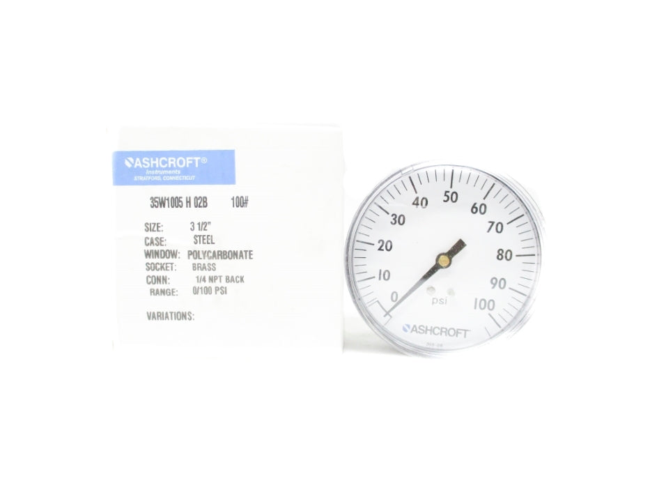 ASHCROFT 35W1005H02B100# 0-100PSI NSMP