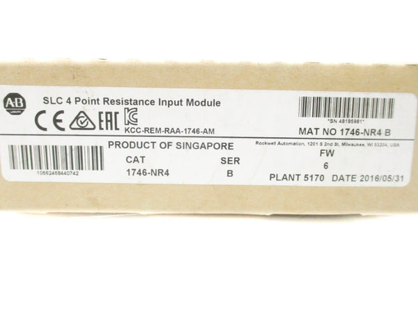 ALLEN BRADLEY 1746-NR4 SER. B F/W 6 NSMP