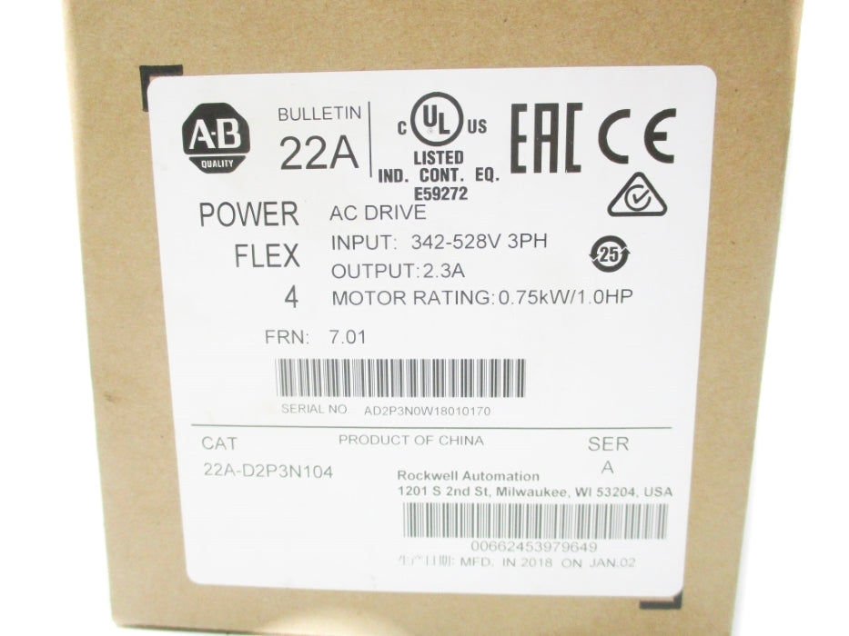 INDUSTRIAL SPARE PART 22A-D2P3N104 SER. A F/W 7.01 REMAN