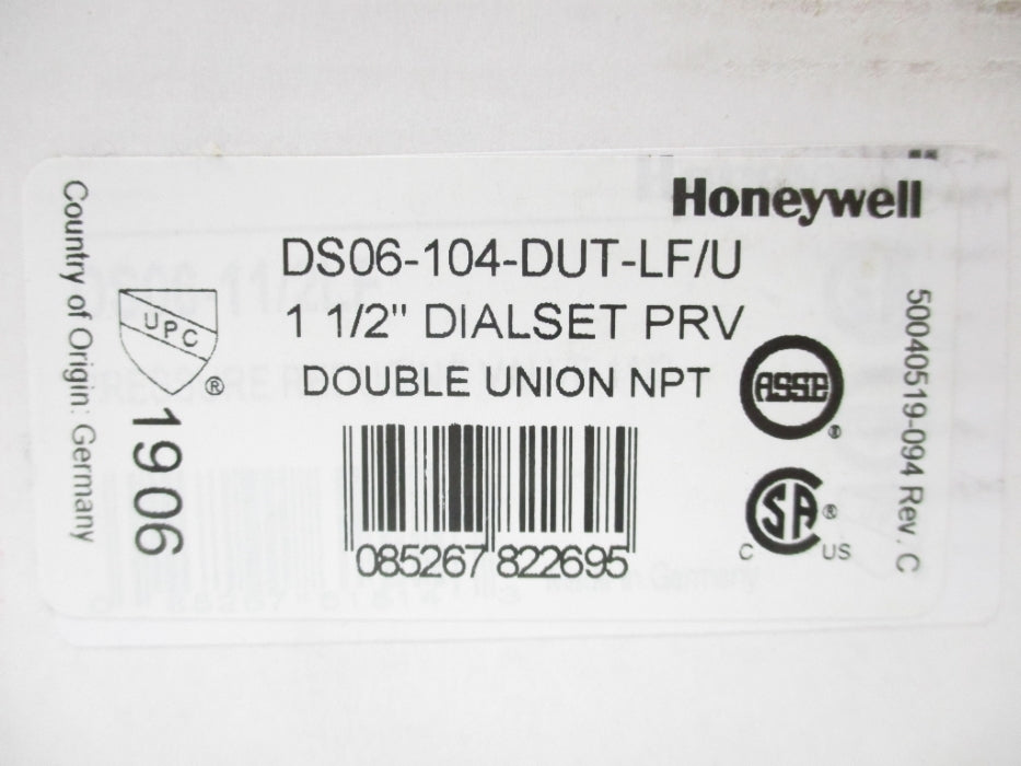 HONEYWELL DS06-104-DUT-LF/U 250PSI NSMP