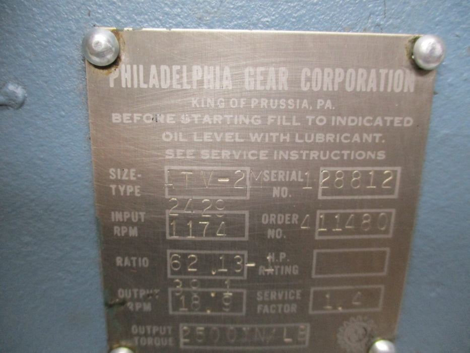 PHILADELPHIA GEAR ATV-2M (AS PICTURED) UNMP