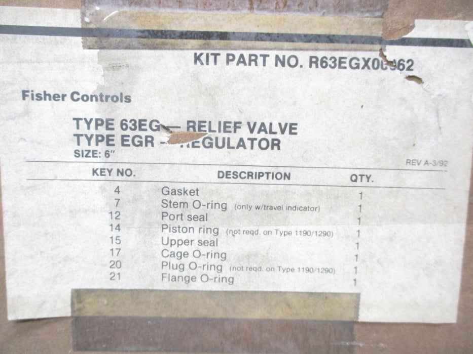 FISHER CONTROLS R63EGX00062 NSMP