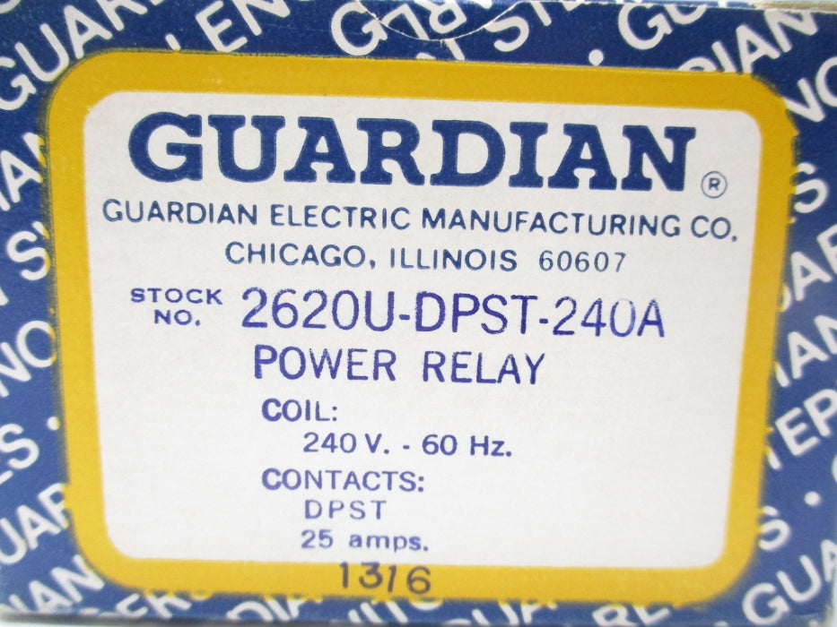 GUARDIAN 2620U-DPST-240A 240V 25A NSMP