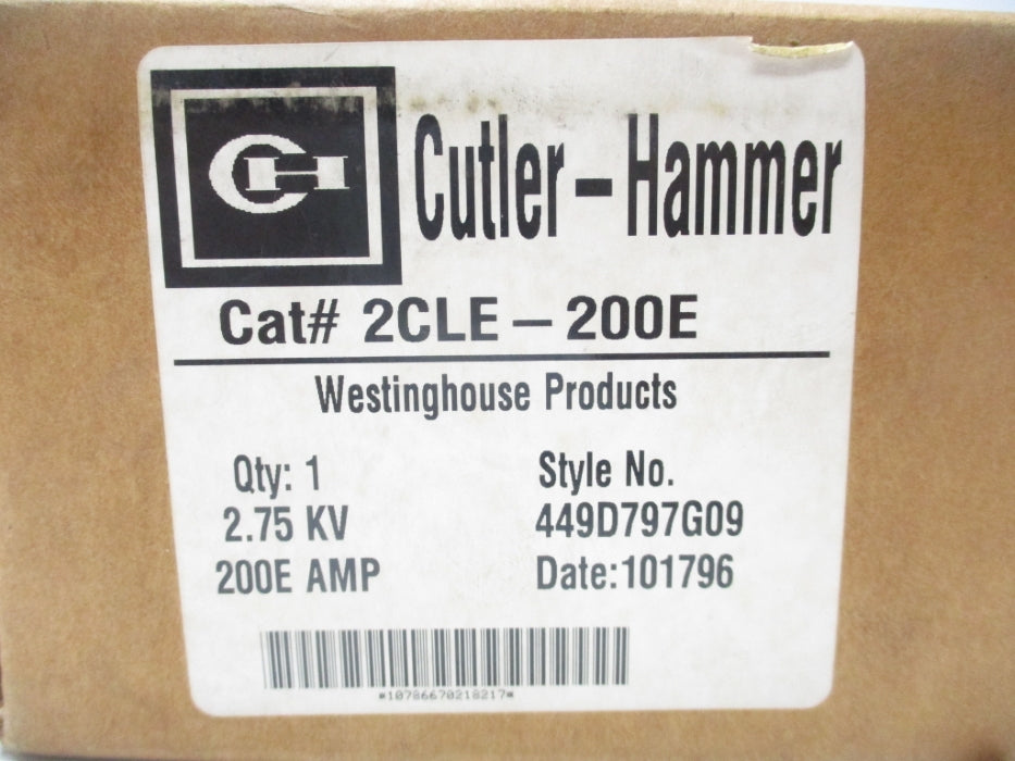 CUTLER HAMMER 2CLE-200E 200EA 2.75KV NSFS