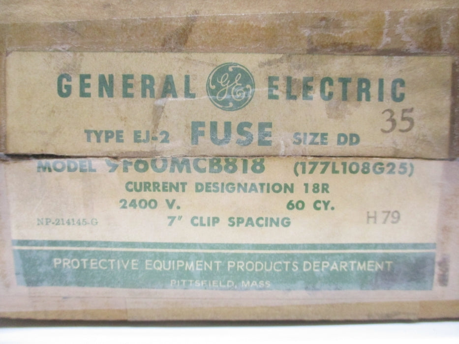 GENERAL ELECTRIC 9F60MCB818 EJ-2DD 2400V 18RA NSMP
