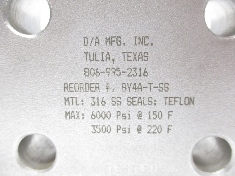 D/A BY4A-T-SS 6000PSI NSNP