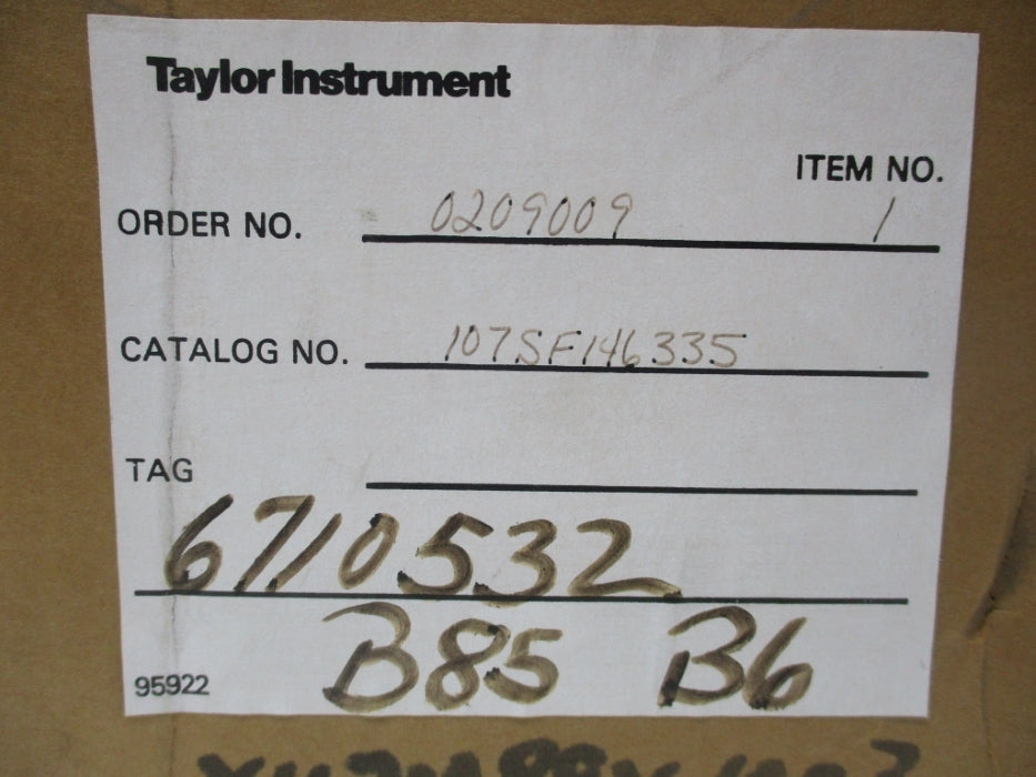 TAYLOR INSTRUMENT 107SF146335 0-100PSI NSMP