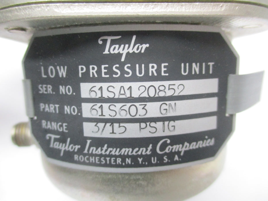 TAYLOR INSTRUMENTS 61S603GN 3-15PSIG NSNP