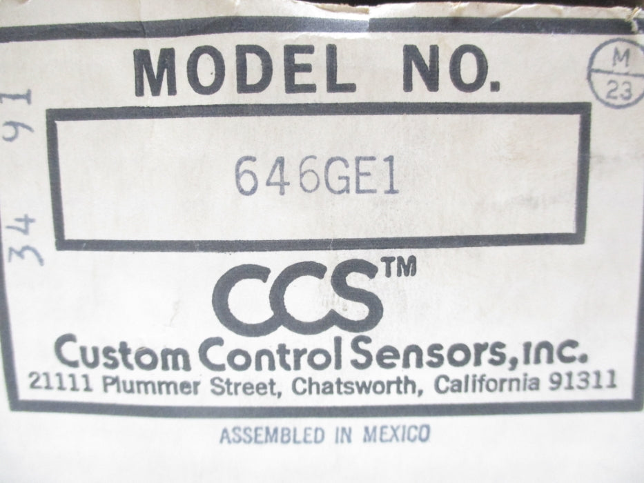 CCS 646GE1 1.2/18PSIG NSMP