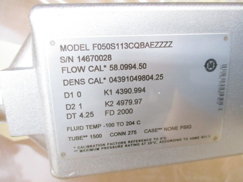MICRO MOTION F050S113CQBAEZZZZ NSMP