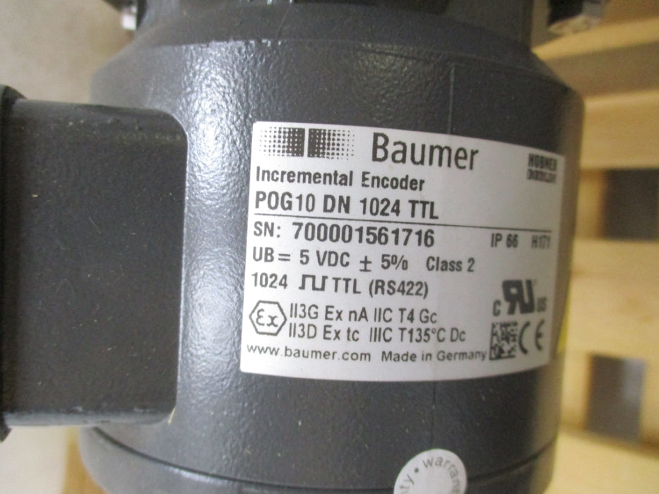 ROTOR 6RN180L06E36 10.4 KW W/ BAUMER POG10 ENCODER NSNP