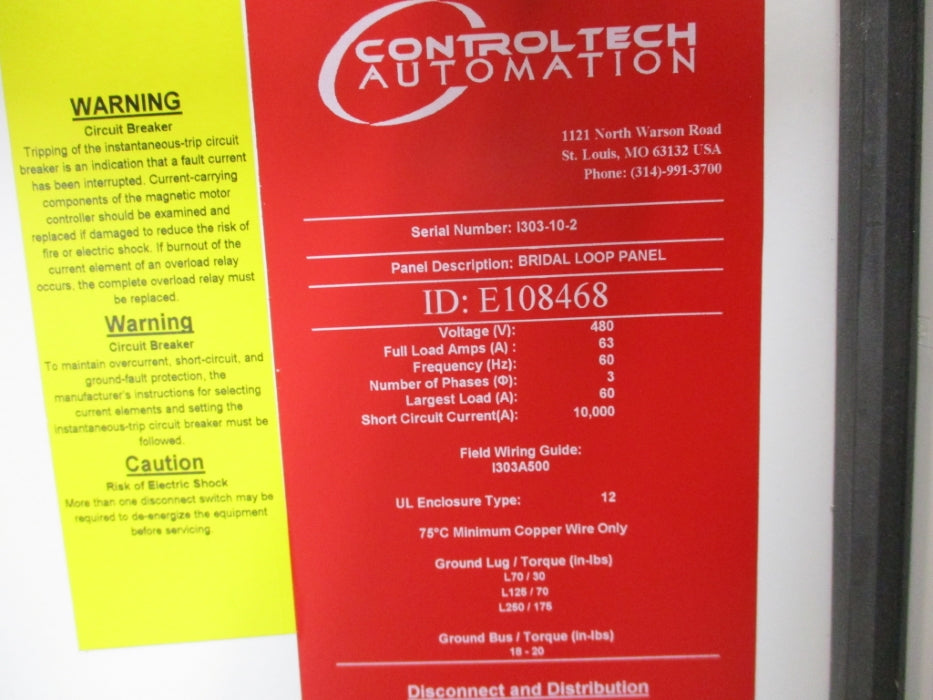 CONTROLTECH E108468 (B) NSNP
