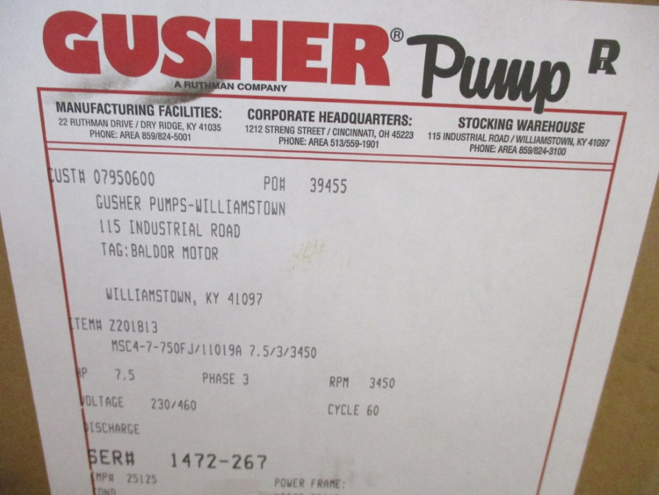 GUSHER MSC4-7-750FJ/11019A NSMP