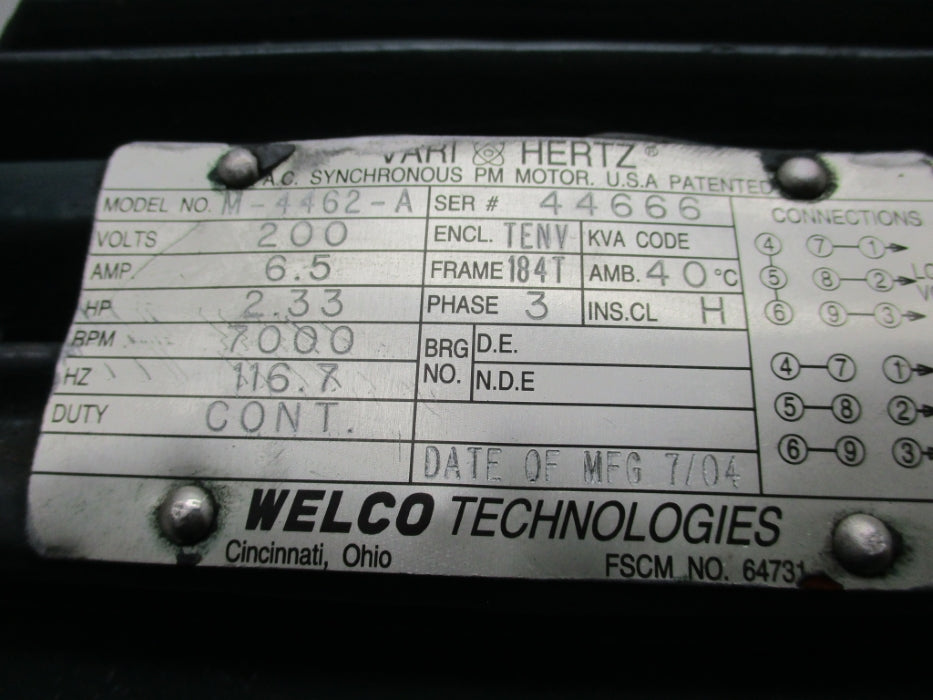 WELCO M-4462-A 2.33 HP 184T UNMP