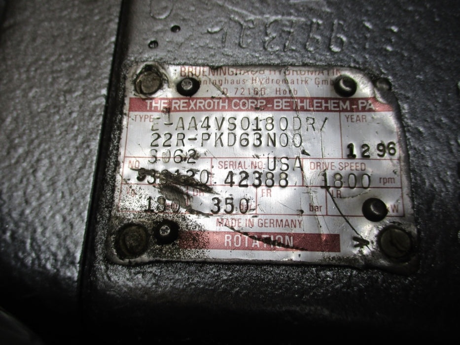 REXROTH E-AA4VS0180DR/22R-PKD63N00 REMAN
