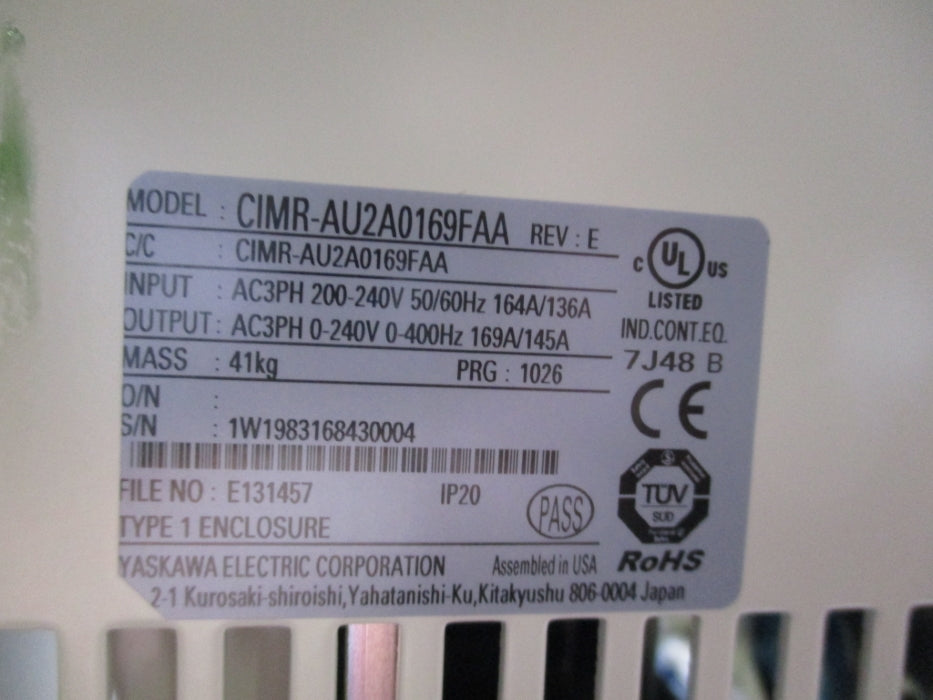 YASKAWA CIMR-AU2A0169FAA REV. E NSMP