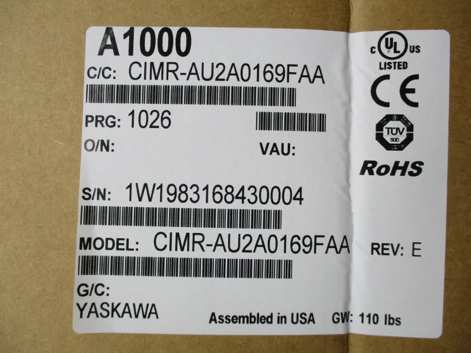YASKAWA CIMR-AU2A0169FAA REV. E NSMP