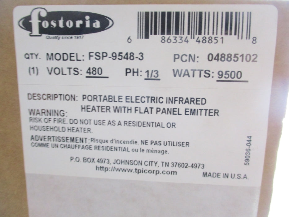 FOSTORIA FSP-9548-3 NSFS