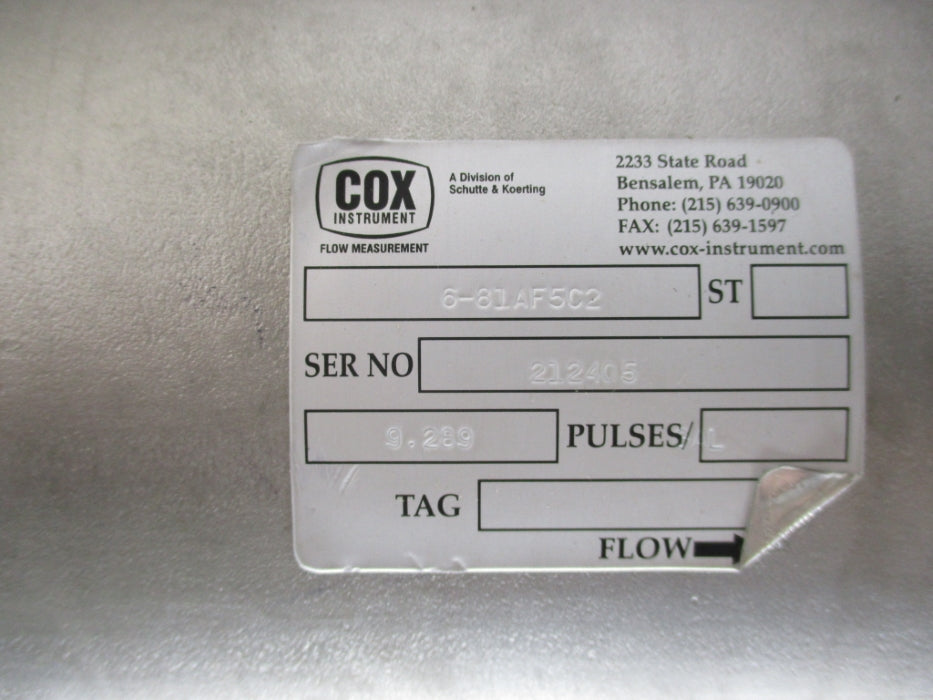 COX INSTRUMENT 6-81AF5C2 (B) NSNP