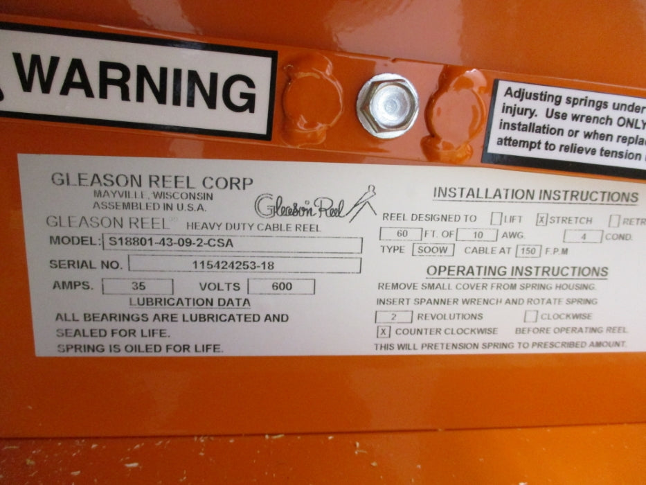 GLEASON REEL CORP S18801-43-09-2-CSA3000 NSMP