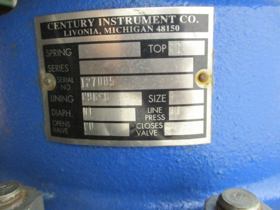 CENTURY INSTRUMENT CONTROL VALVE 4" 4C-896-6 NSNP