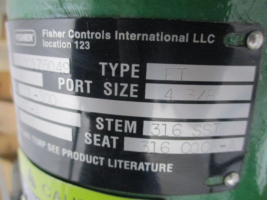 FISHER CONTROLS 4"TYPE FT FT316SST NSNP