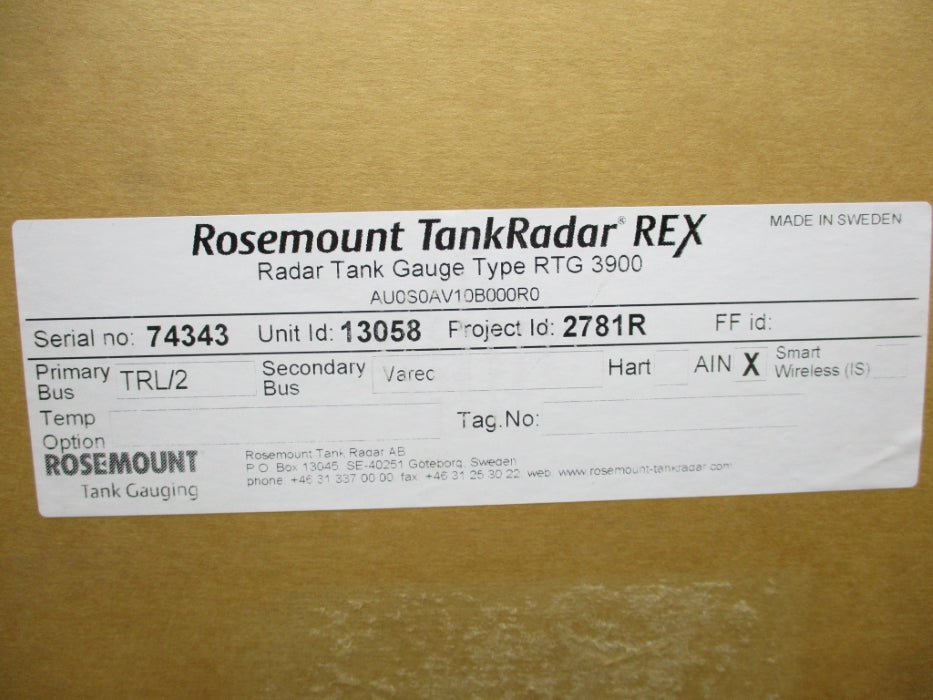 ROSEMOUNT RTG3900 NSMP