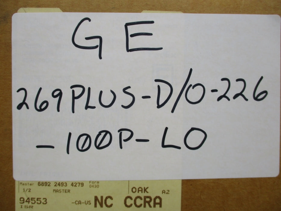 GENERAL ELECTRIC  269PLUS-D/O-226-100P-LO NSMP