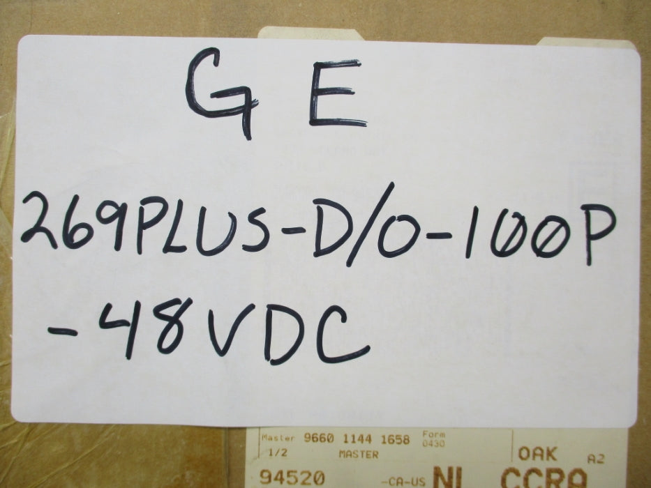 GENERAL ELECTRIC 269PLUSE-D/O-100P-48VDC NSMP