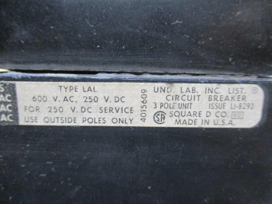 SQUARE D LAL36250 250A 600VAC/250VDC (BLACK) NSNP