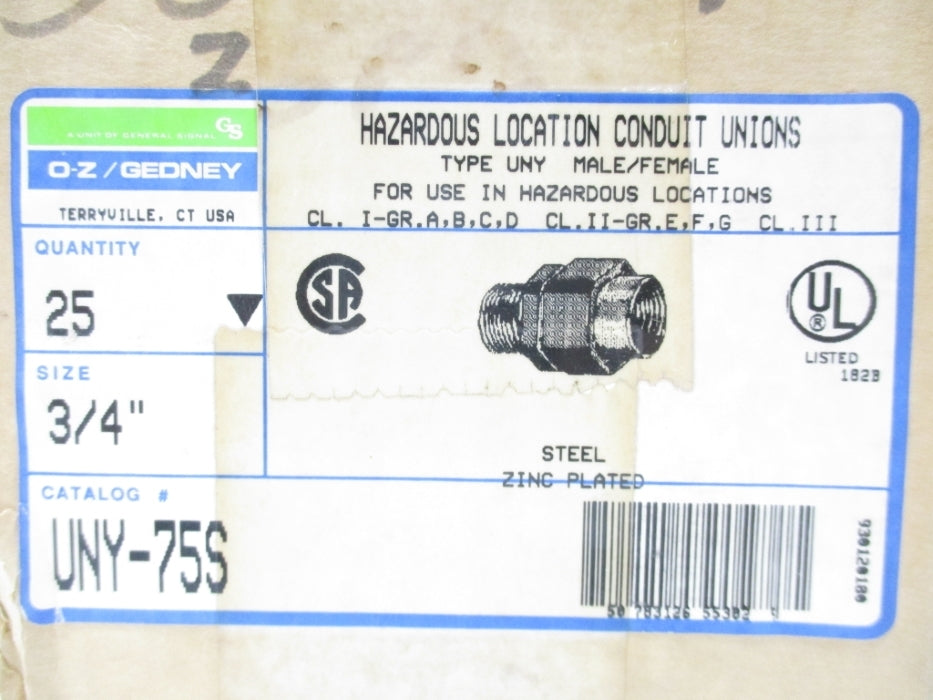 GENERAL SIGNAL UNY-75S (PKG OF 25) NSMP