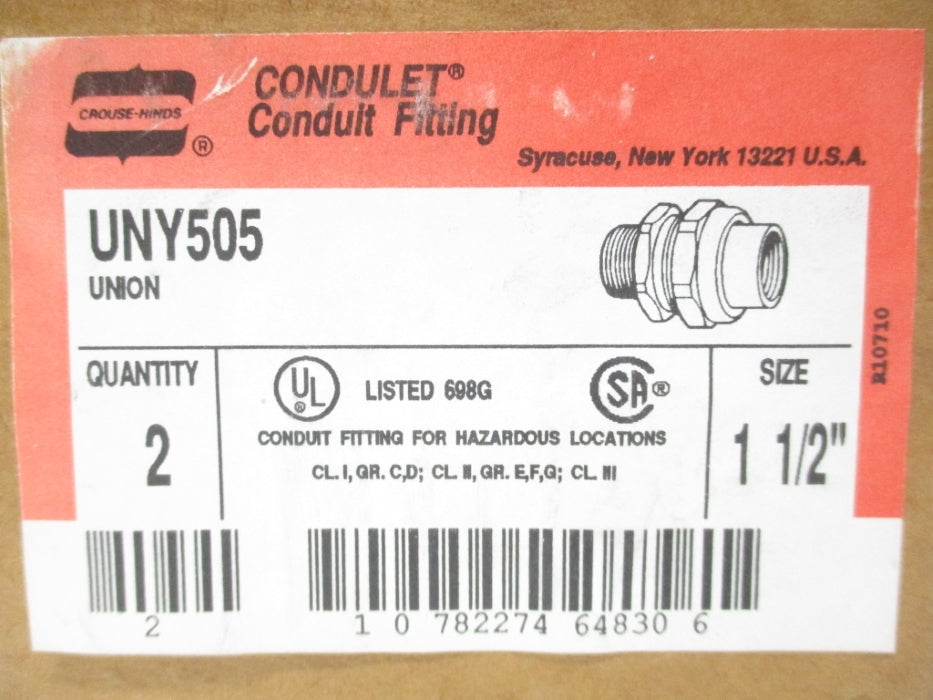 CROUSE HINDS UNY505 (PKG OF 2) NSMP