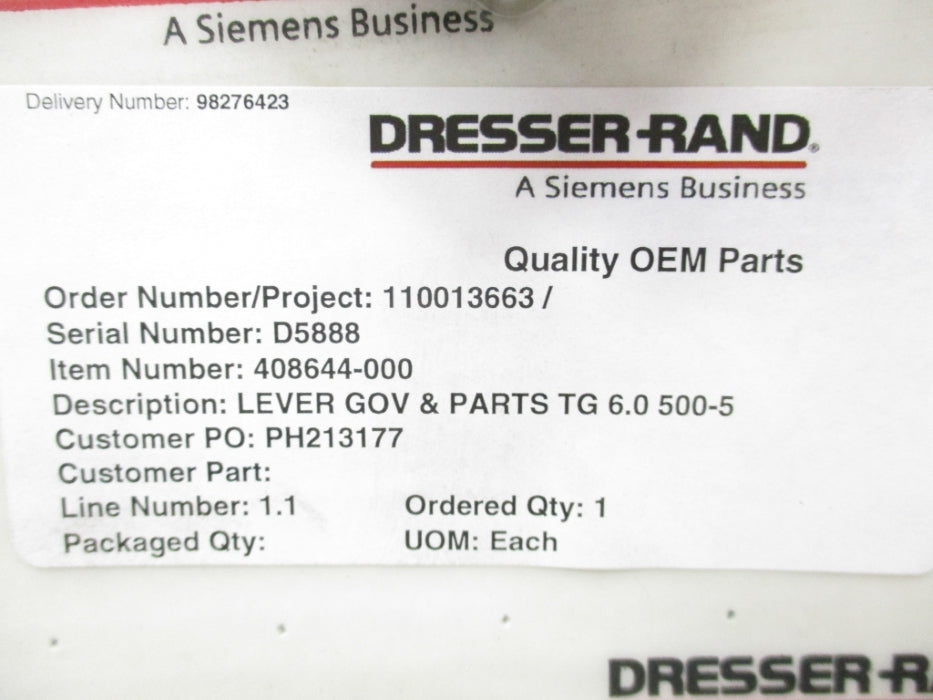 DRESSER RAND 408644-000 NSFS