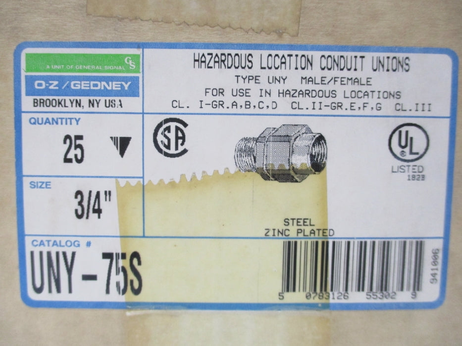 GENERAL SIGNAL UNY-75S (PKG OF 25) NSFS