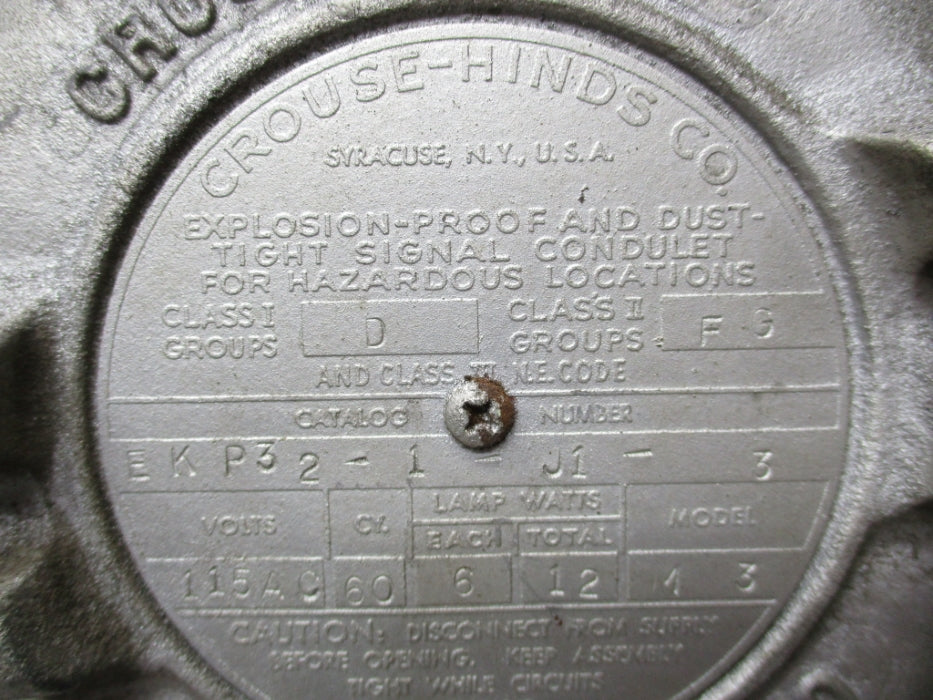 CROUSE HINDS EKP32-1-J1-3 UNMP