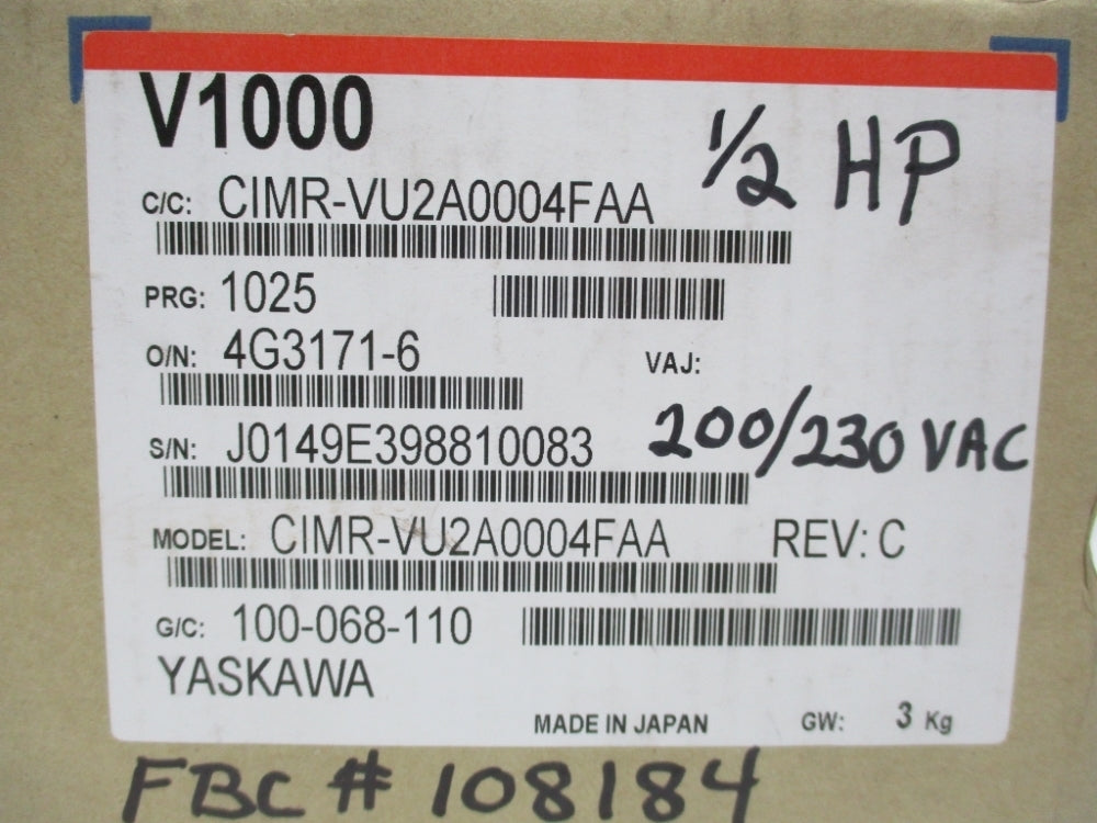 YASKAWA CIMR-VU2A0004FAA NSMP